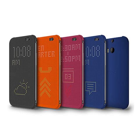 Dot View Case für HTC One M8 schwarze Schutzhülle Flip Cover gepunktet