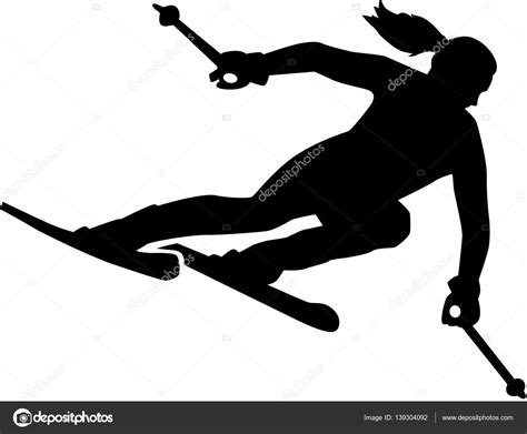 Woman Skier silhouette Stock Vector by ©miceking 139304092