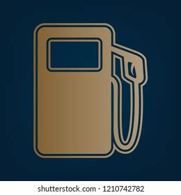 Gas Pump Sign Vector Golden Icon Stock Vector Royalty Free 1210742782