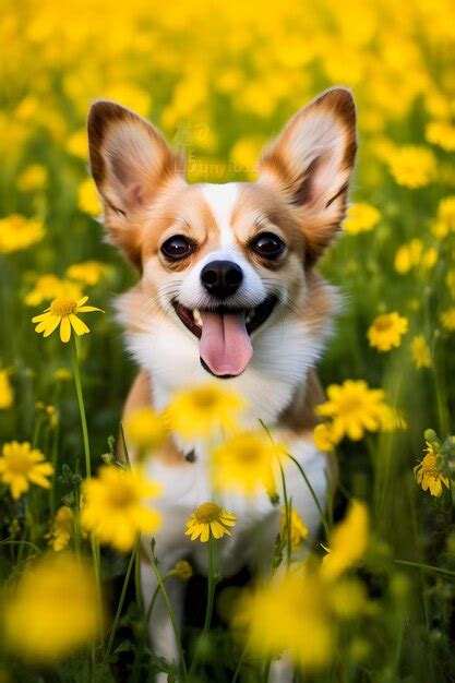 Premium Photo Whimsical Chihuahua In A Flower Field Enchanting Image