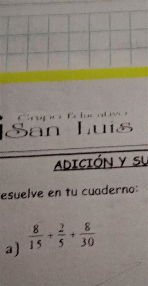 ayuda adición y sustracción de fracciones Brainly lat