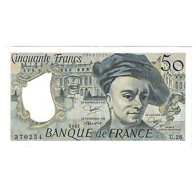 392549 Frankreich 50 Francs Quentin De La Tour 1982 U 28 UNZ