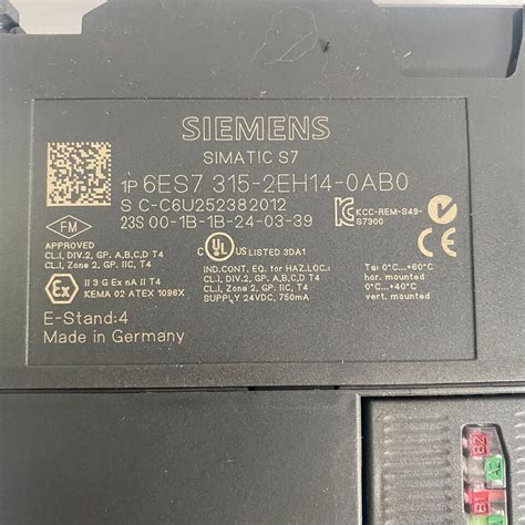 Siemens SIMATIC S7 300 CPU315 2 PN DP 6ES7 315 2EH14 0AB0 PLC Processor