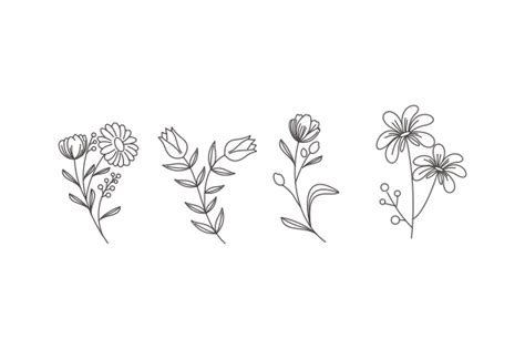 Hand Drawn Flowers Images Best Flower Site