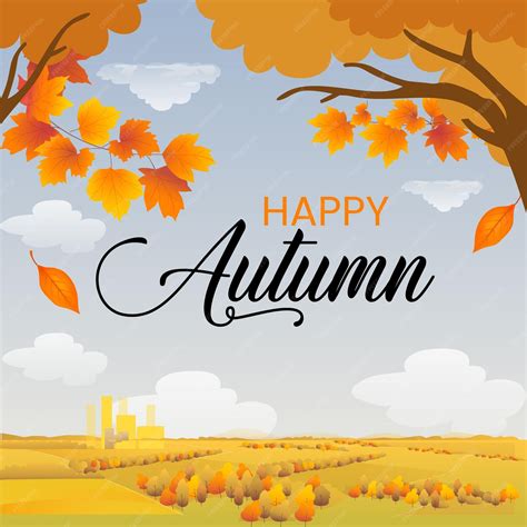 Premium Vector Happy Autumn Season Social Media Post Template Design