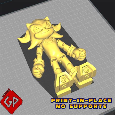 Archivo Stl Flexi Sonic The Hedgehog Team Knuckles Tails And Shadow Print In Place No