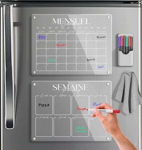 Skycroo Calendrier Magnetique Frigo Transparent X Accessoires