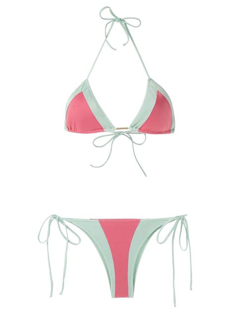 Brigitte Two Tone Bikini Set Multicolour Farfetch