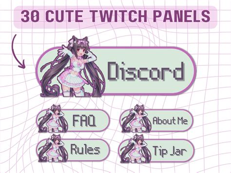 30 Cute Anime Twitch Panels Twitch Profile Anime Girl Streamer Etsy