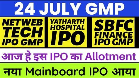 Netweb Technologies Ipo Gmp Yatharth Hospital Ipo Gmp Sbfc Finance