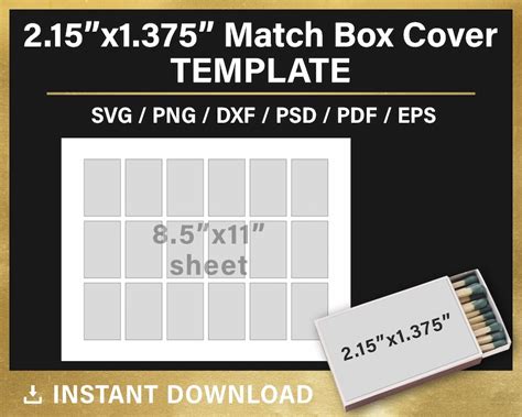 Match Box Label Template Match Box Cover Match Box Stickers | Etsy