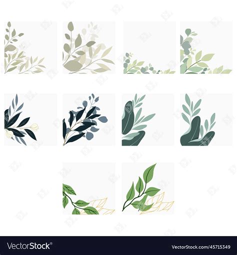 Leaf corner border frame with leaves Royalty Free Vector