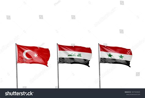 Turkey Iraq Syria Country Flags Neighboring Stock Photo 1857943045 ...