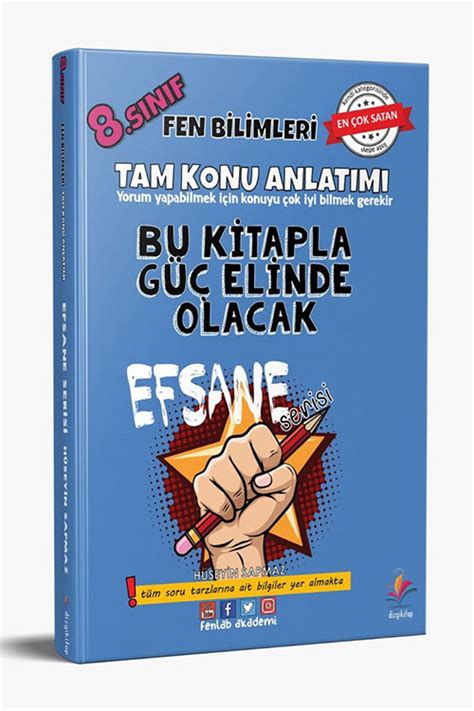 Dizgi Kitap 8 Sınıf Fen Bilimleri Konu Anlatımı Efsane Serisi Komisyon