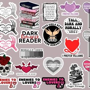 Digital Dark Romance Reader Stickers Printable Dark Romance Booktok