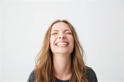 Free Photo Portrait Of Young Emotional Beautiful Girl Laughing With