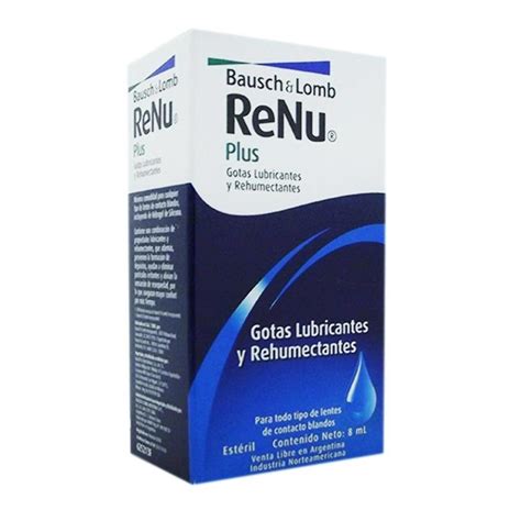 Solución para lentes de contacto Renu plus gotas lubricantes 8 ml Walmart