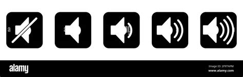 Volume Button Set Of Black Volume Icons Icons Of Different Volume