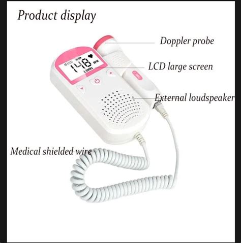 Fetal Doppler Heartbeat Detector Portable Ultrasound Pregnancy Baby