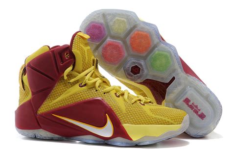 Buy Cheap Nike Lebron James 12 Blue Yellow Wine Red Basketball Shoes On ...