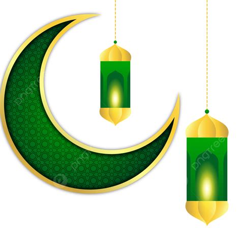 Ramadan Decoration With Moon And Arabic Lantern Vector Ramadan Moon