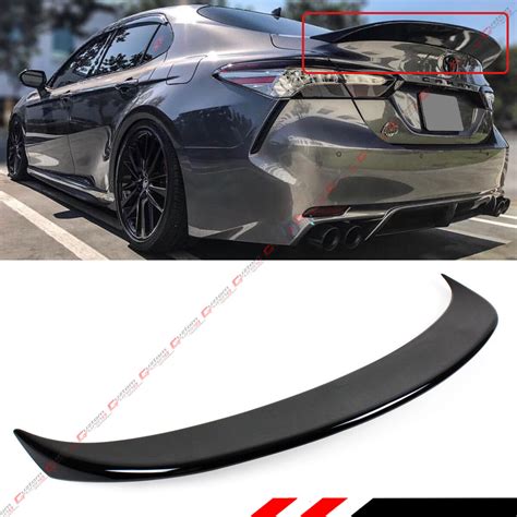 For 2018 2023 Toyota Camry Gloss Black Jdm Trd Style Highkick Trunk Spoiler Wing