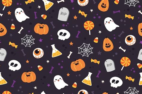 Premium Vector Halloween Cute Pattern Background