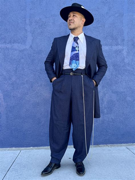 Navy Blue Pinstripe Pachuco Suit El Pachuco Zoot Suits