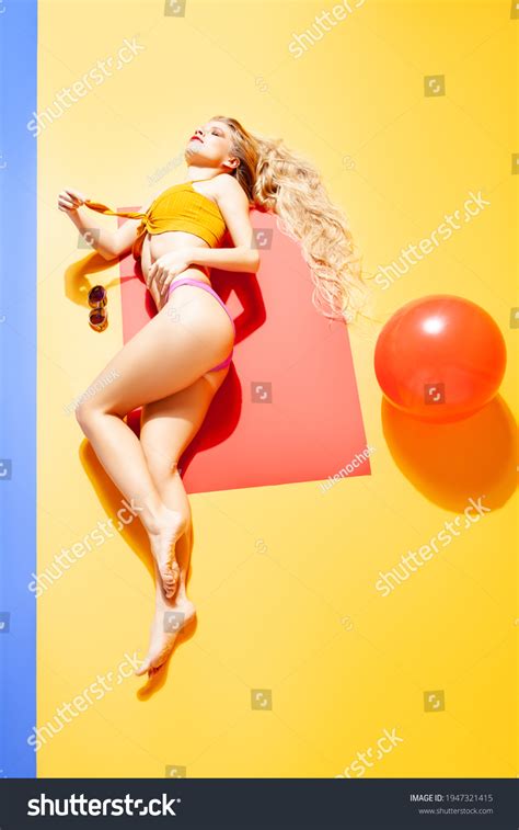 Slim Woman Bikini Lying On Floor Stock Photo 1947321415 Shutterstock