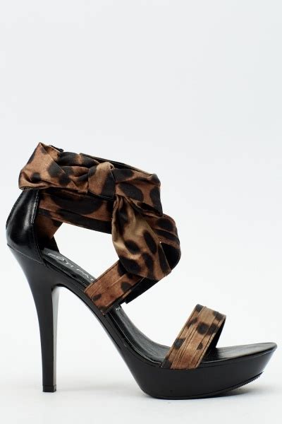 Leopard Print Strappy Sandal Heel Just