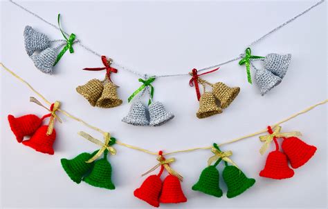 Crochet Bells Garland Amigurumi Christmas Bells Bunting Wall - Etsy UK