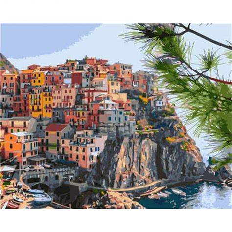 Картина по номерам 40*50 см Город на обрыве – фото, отзывы ...