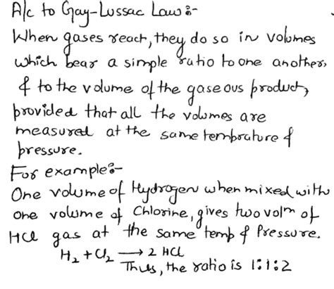 Explain Gay Lussacs Law Of Combining Volumes Chemistry Some Basic