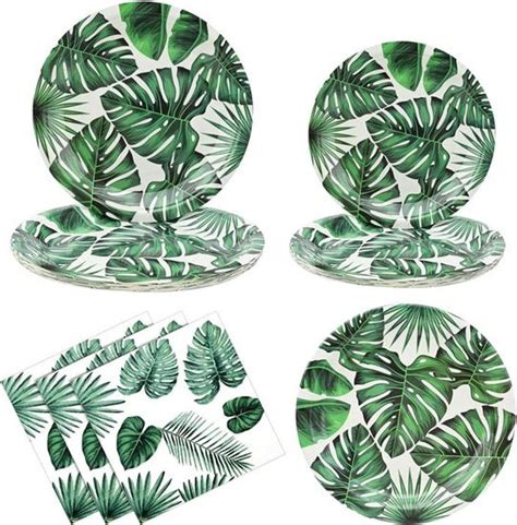 ASSIETTE JETABLE Vert Lot de 60 assiettes en carton pour fête d été