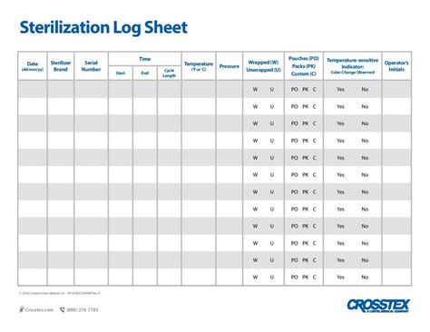 Printable Sterilization Log Sheet - Printable World Holiday