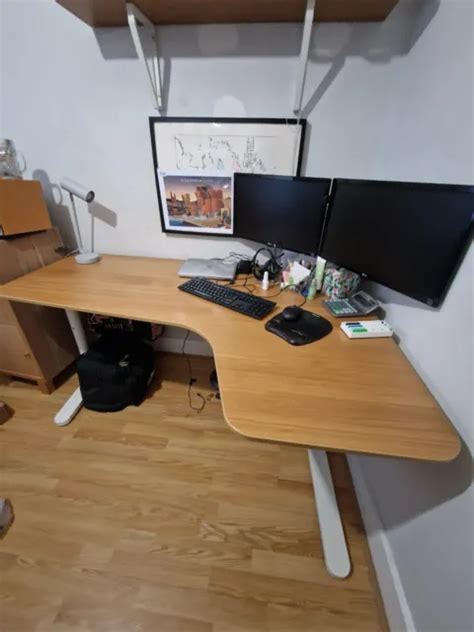 Ikea Bekant Large Corner Desk Oak Veneer White Right X Cm