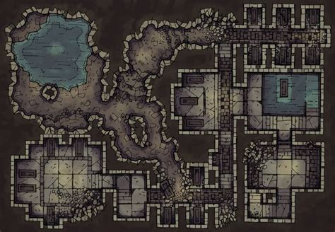 Forgotten Crypt 2 Minute Tabletop Fantasy Map Fantasy City Map Pathfinder Maps