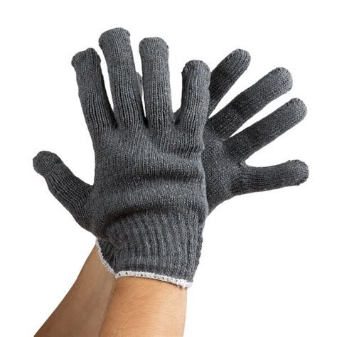 Heavy Weight Gray Polyester Cotton Work Gloves Large Pair 12pack