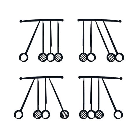 Handgezeichnetes Symbol F R Kinetische Energie Von Pendelkugeln Physik