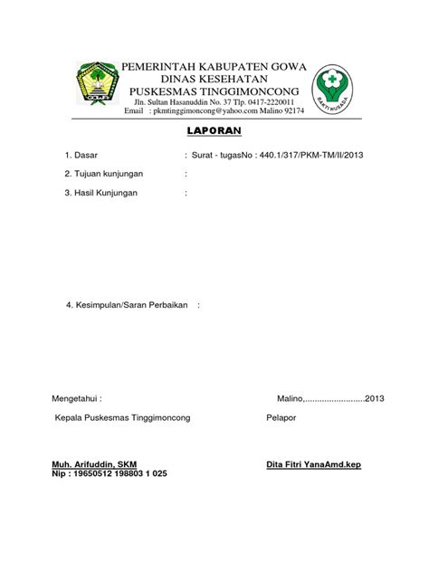 Laporan Hasil Pelaksanaan Tugas Toga Pdf