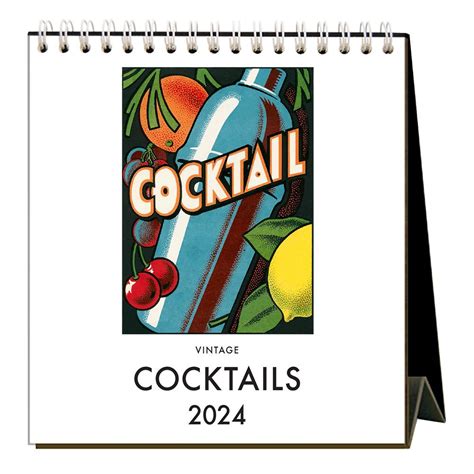 Cocktails 2024 Easel Desk Calendar