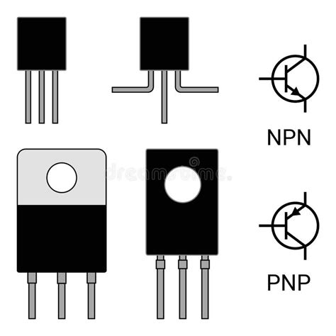 Transistor Npn Pnp Symbols Stock Illustrations Transistor Npn Pnp