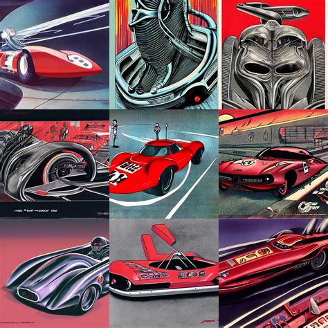 S Race Car Art By Giger Style Of Red Line Stable Diffusion