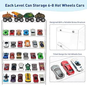 Amazon Kislane Transparent Acrylic Display Case For Hot Wheels Matchbox Cars Tiers