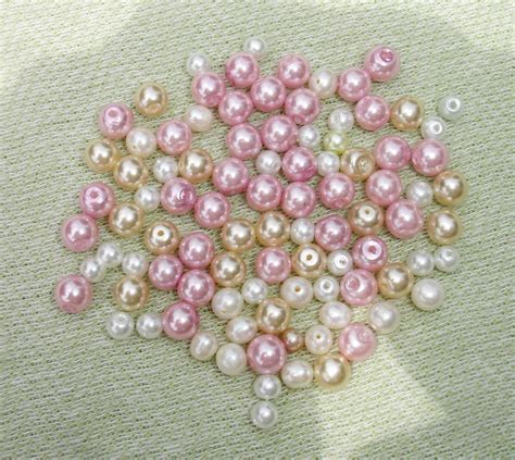 Glass & Acrylic Pearl Beads Jewelry Making Supply 40 pcs