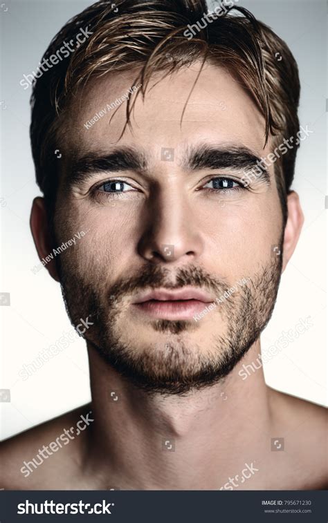 Closeup Portrait Brutal Handsome Man Naked Stock Photo Shutterstock