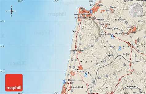 Shaded Relief Map of Barta`a