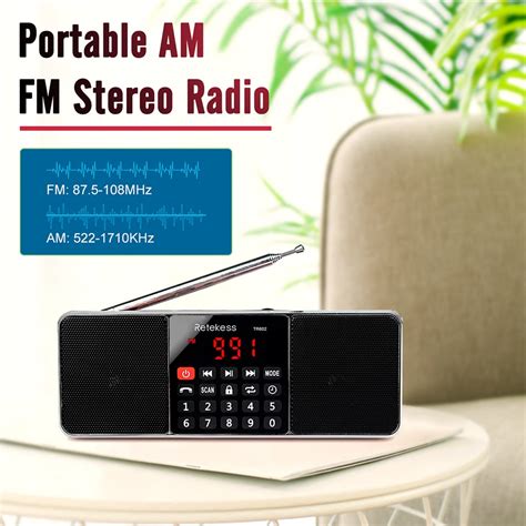 Retekess TR602 Radio Portable Radios Am Fm Rechargeable Bluetooth ...