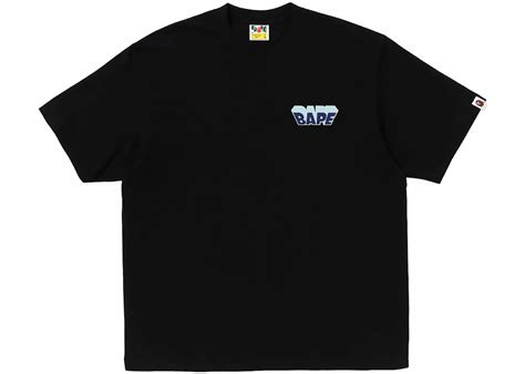 Bape Graffiti Bape Logo Relaxed Fit Tee Black Mens Ss24 Us