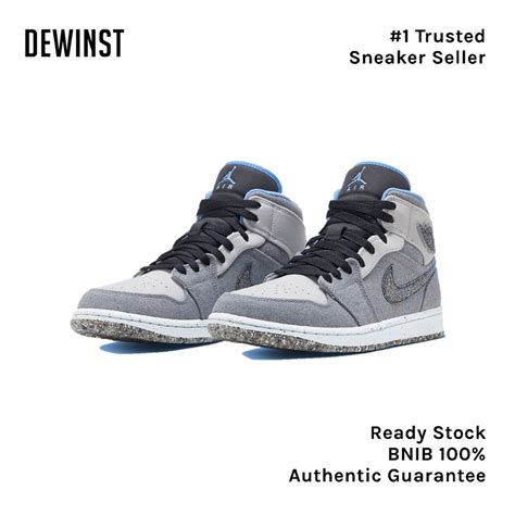 Jual Air Jordan 1 Mid Crater Grey University Blue Shopee Indonesia